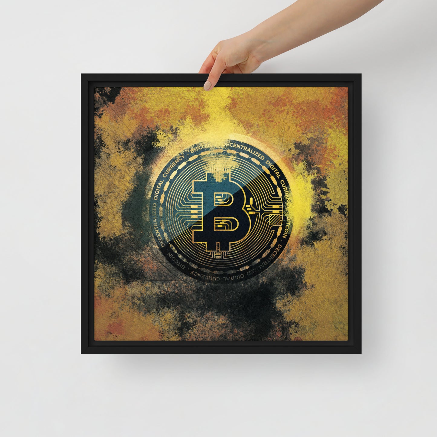 Golden Bitcoin Crypto Wall Art Canvas - KingKanvas