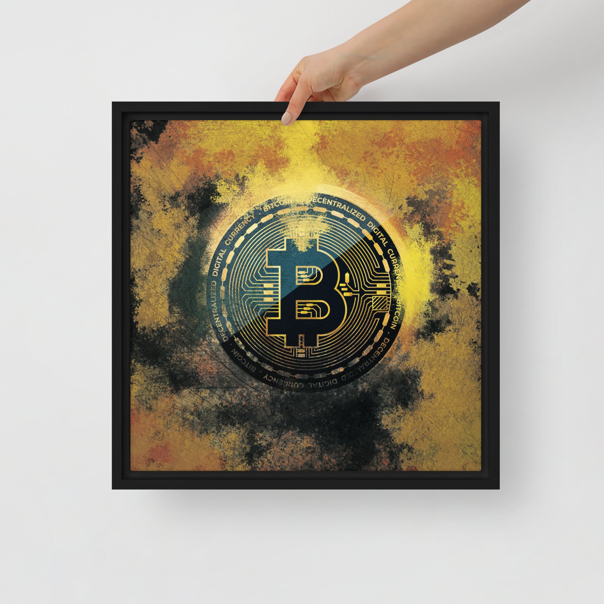 Golden Bitcoin Crypto Wall Art Canvas - KingKanvas