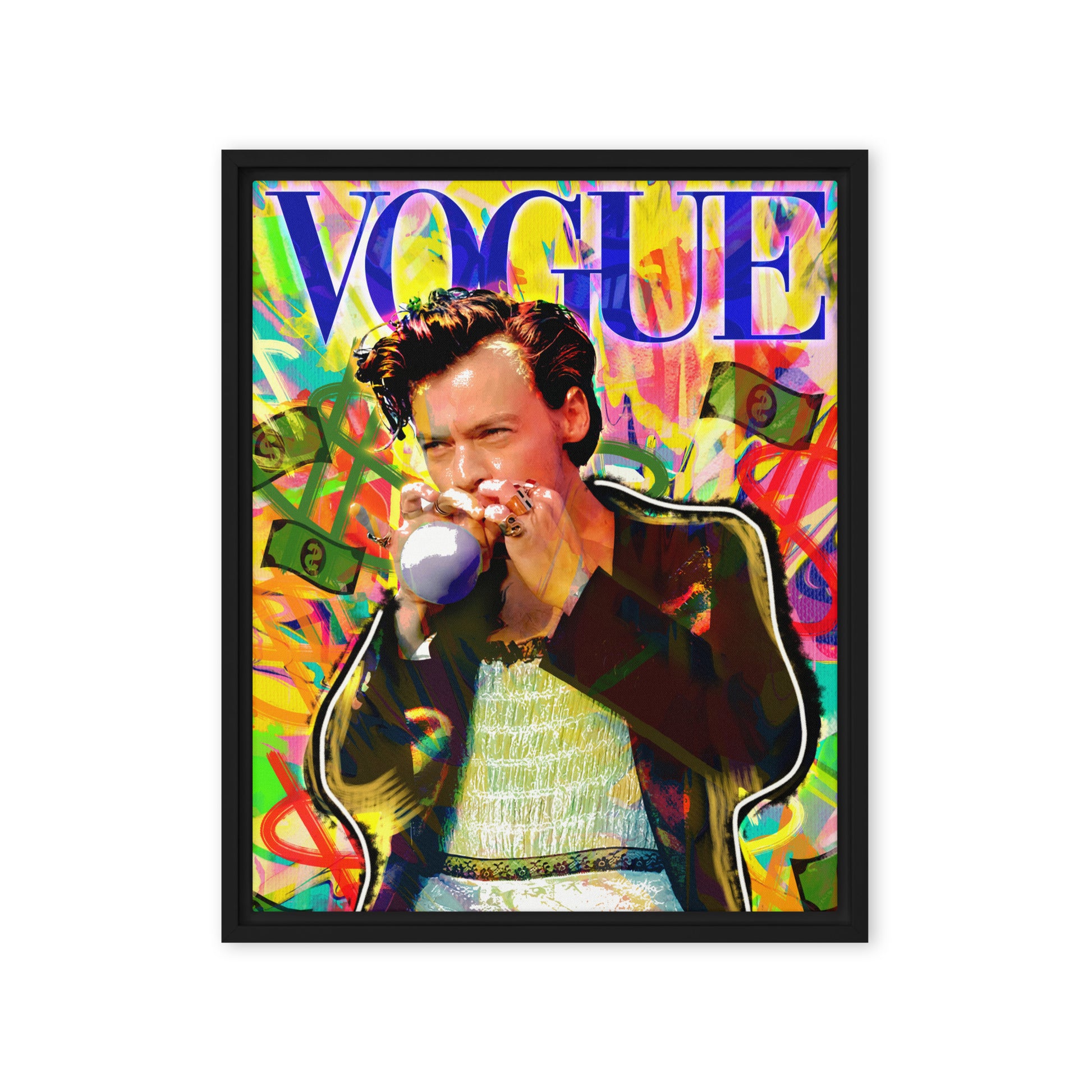Buy Harry Styles Wall Art Canvas - Framed for Home Decor & Office Decor! - KingKanvas