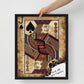 Framed Wall Canvas Art: Jack of All Trades Card - Jack of Spades - KingKanvas