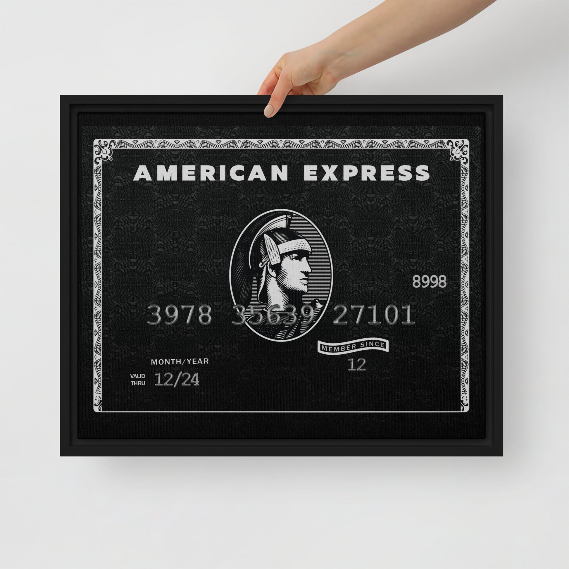 Framed Motivational Wall Canvas "Live the Amex Black Card Life" - KingKanvas