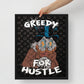 Hustlers Edition Scrooge McDuck on Louis Vuitton Background - Greedy for the Hustle! Framed Luxury Wall Canvas - KingKanvas