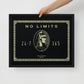 No Limits" Black American Express Card Framed Wall Canvas - Hustlers Edition - KingKanvas