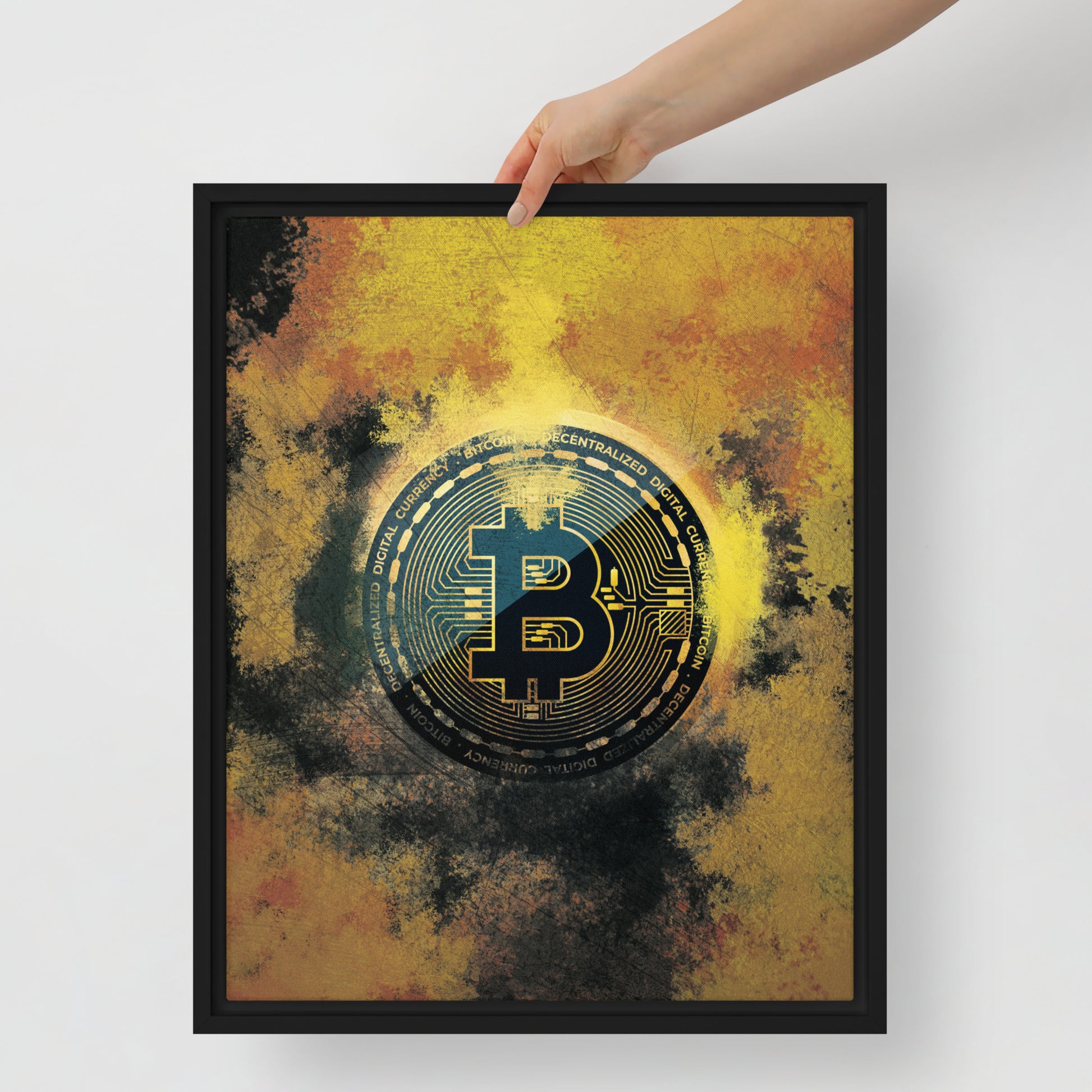 Golden Bitcoin Crypto Wall Art Canvas - KingKanvas