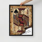 Framed Wall Canvas Art: Jack of All Trades Card - Jack of Spades - KingKanvas
