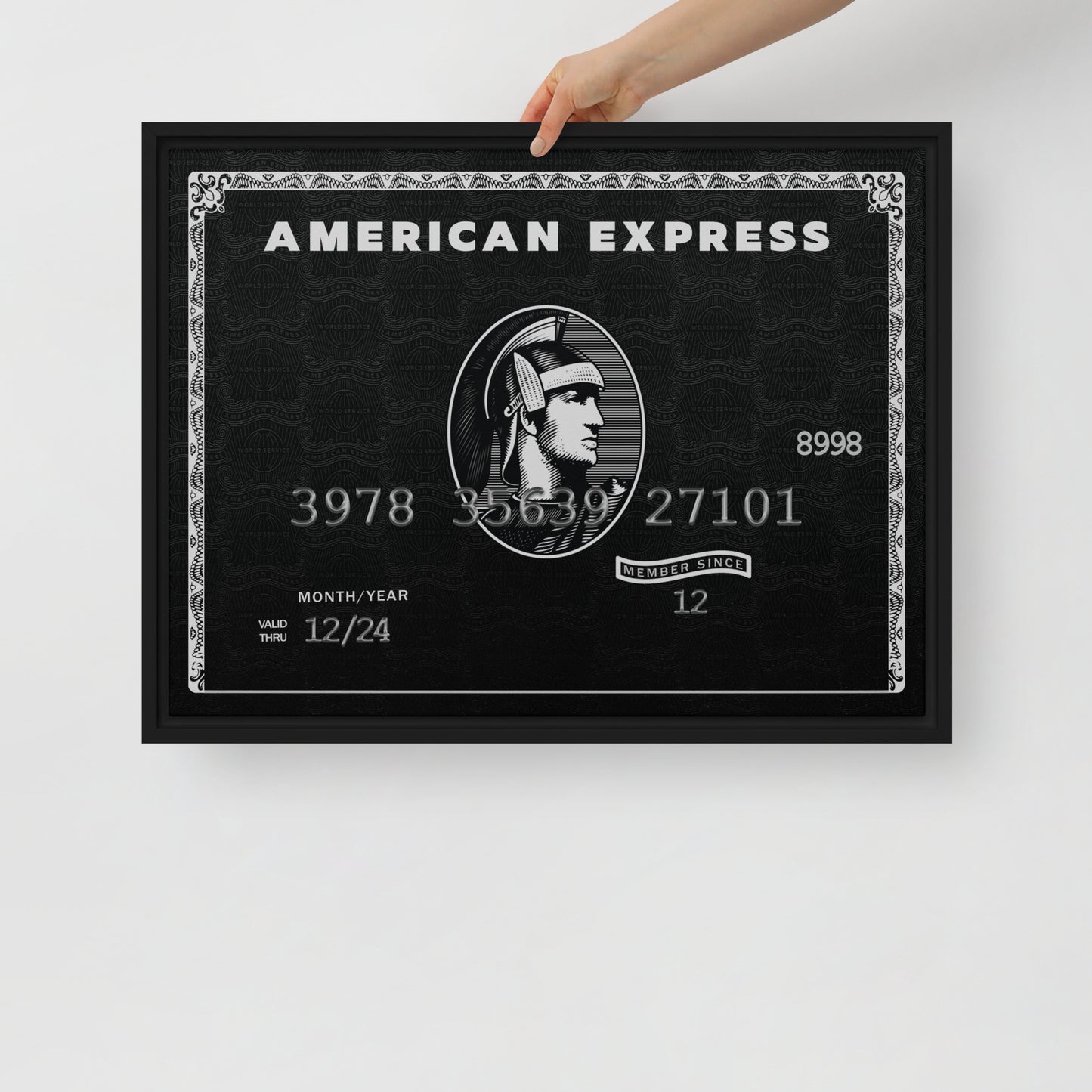Framed Motivational Wall Canvas "Live the Amex Black Card Life" - KingKanvas