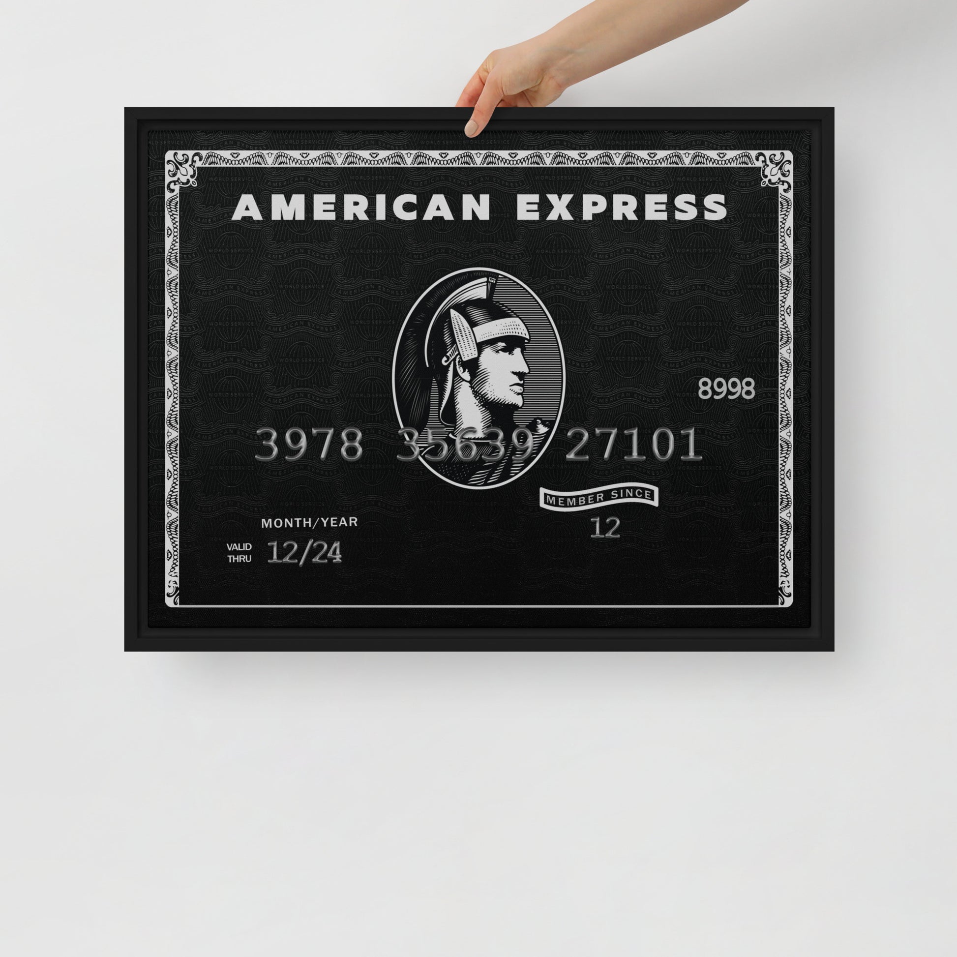 Framed Motivational Wall Canvas "Live the Amex Black Card Life" - KingKanvas