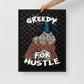Hustlers Edition Scrooge McDuck on Louis Vuitton Background - Greedy for the Hustle! Framed Luxury Wall Canvas - KingKanvas