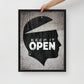 Framed Wall Canvas Decor With Inspiring Quote - "Keep It Open" - KingKanvas