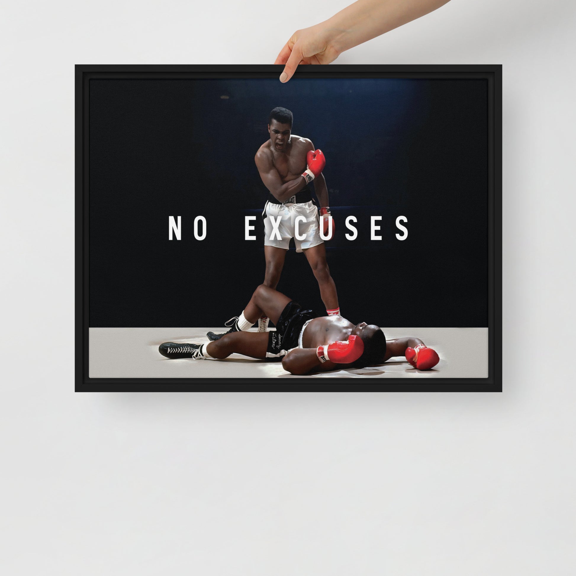Mohammed Ali vs. Sonny Liston Framed Wall Canvas - KingKanvas