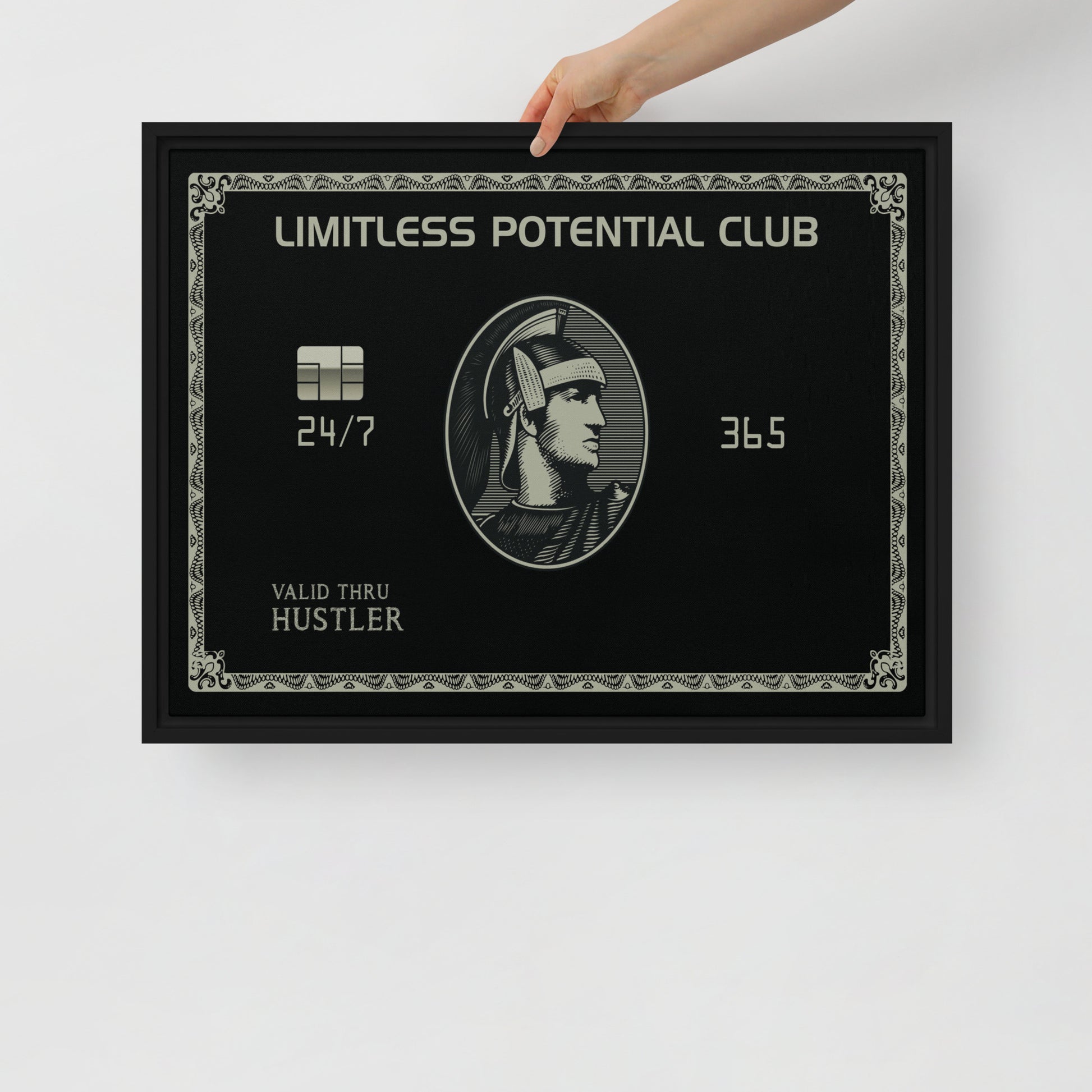 Limitless Luxury: Framed American Express Black Card Canvas - KingKanvas