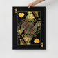Luxury Black and Gold Queen Playing Card Framed Wall Canvas - KingKanvas