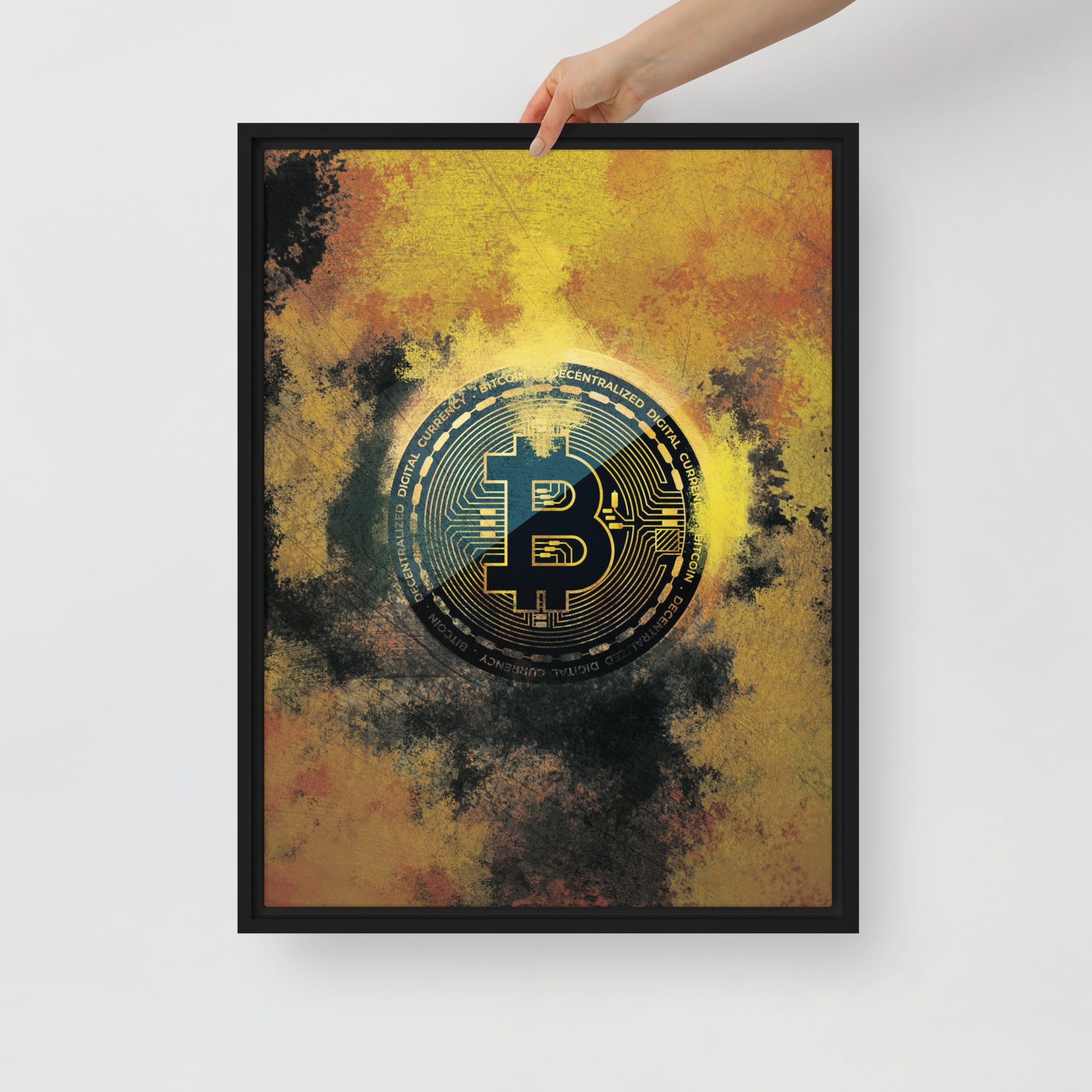 Golden Bitcoin Crypto Wall Art Canvas - KingKanvas