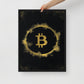 Framed Black & Gold Bitcoin Wall Art Canvas - KingKanvas