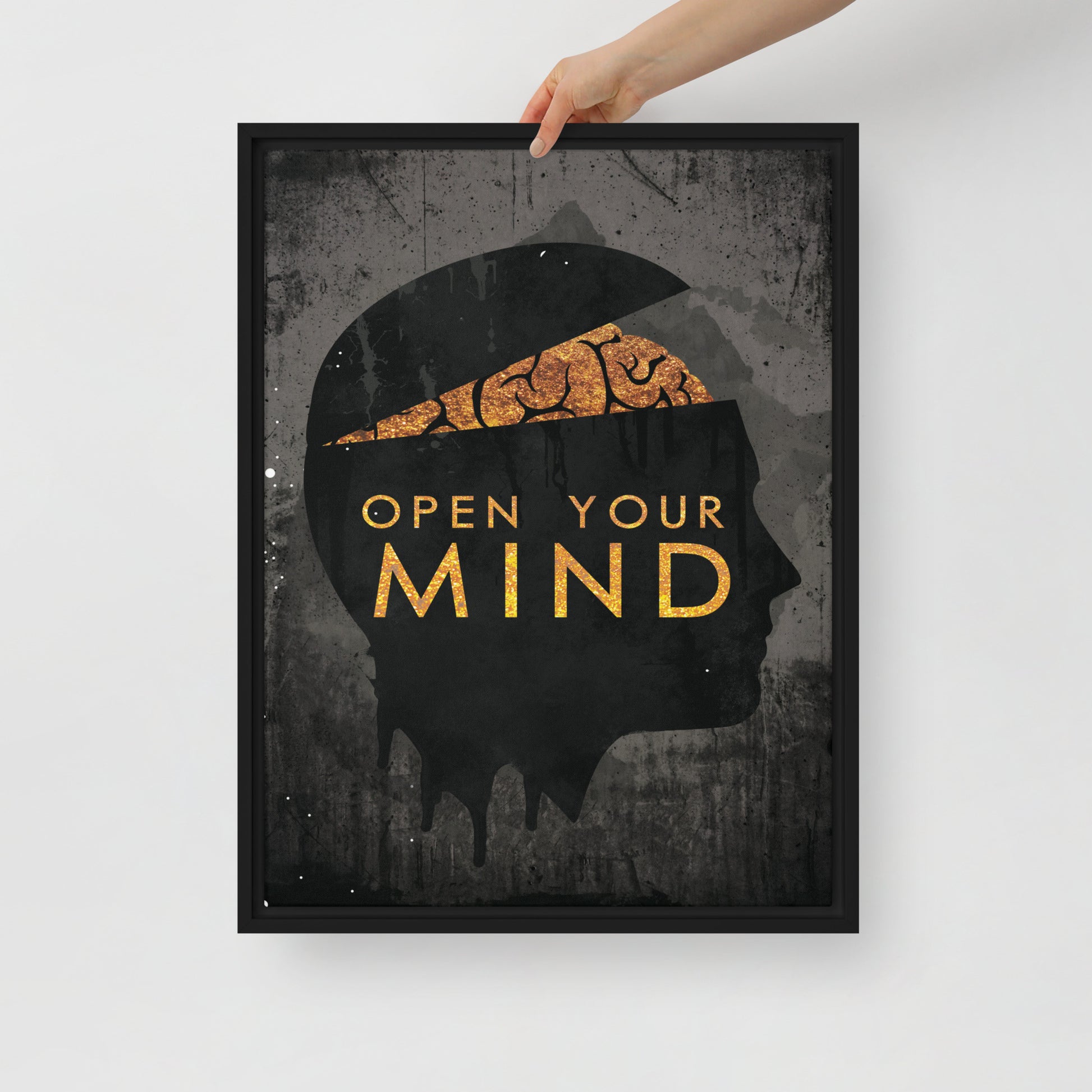 Open Your Mind" Framed Canvas Wall Art for a Brighter Home Decor - KingKanvas