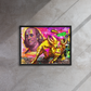 The Iconic Duo: Benjamin Franklin and the Bull of Wall Street Framed Canvas - KingKanvas