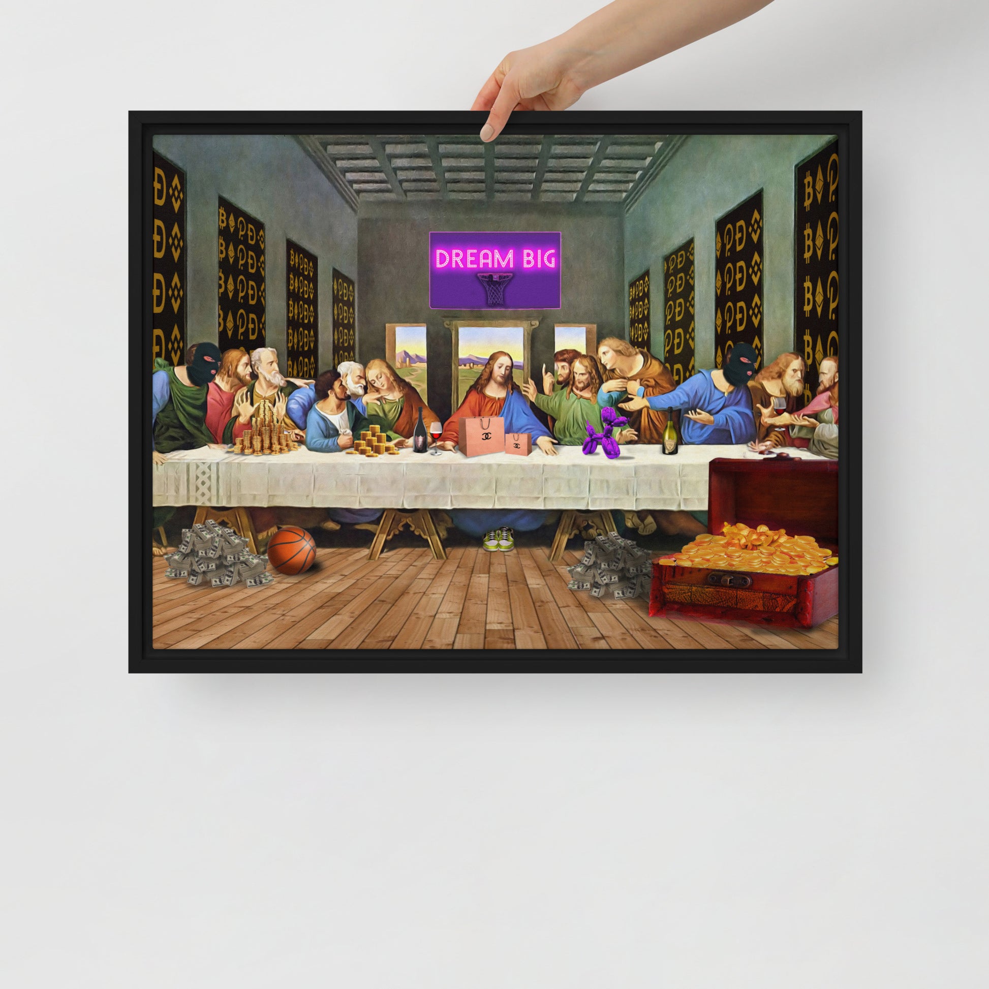 The Ultimate Gathering: Urban Last Supper Framed Wall Art Canvas - KingKanvas