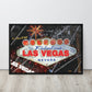 Framed Las Vegas Wall Art - Welcome to Las Vegas Sign Decor - Sin City Tourist Gift - KingKanvas