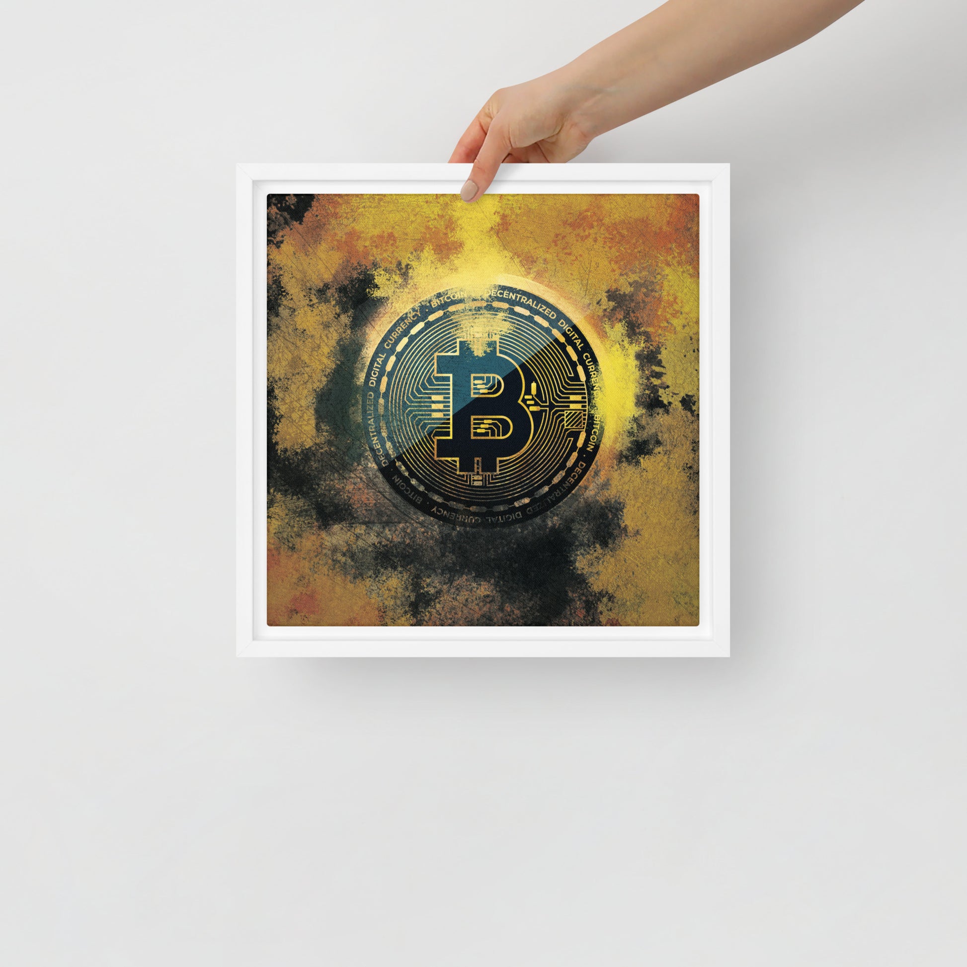 Golden Bitcoin Crypto Wall Art Canvas - KingKanvas