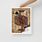 Framed Wall Canvas Art: Jack of All Trades Card - Jack of Spades - KingKanvas