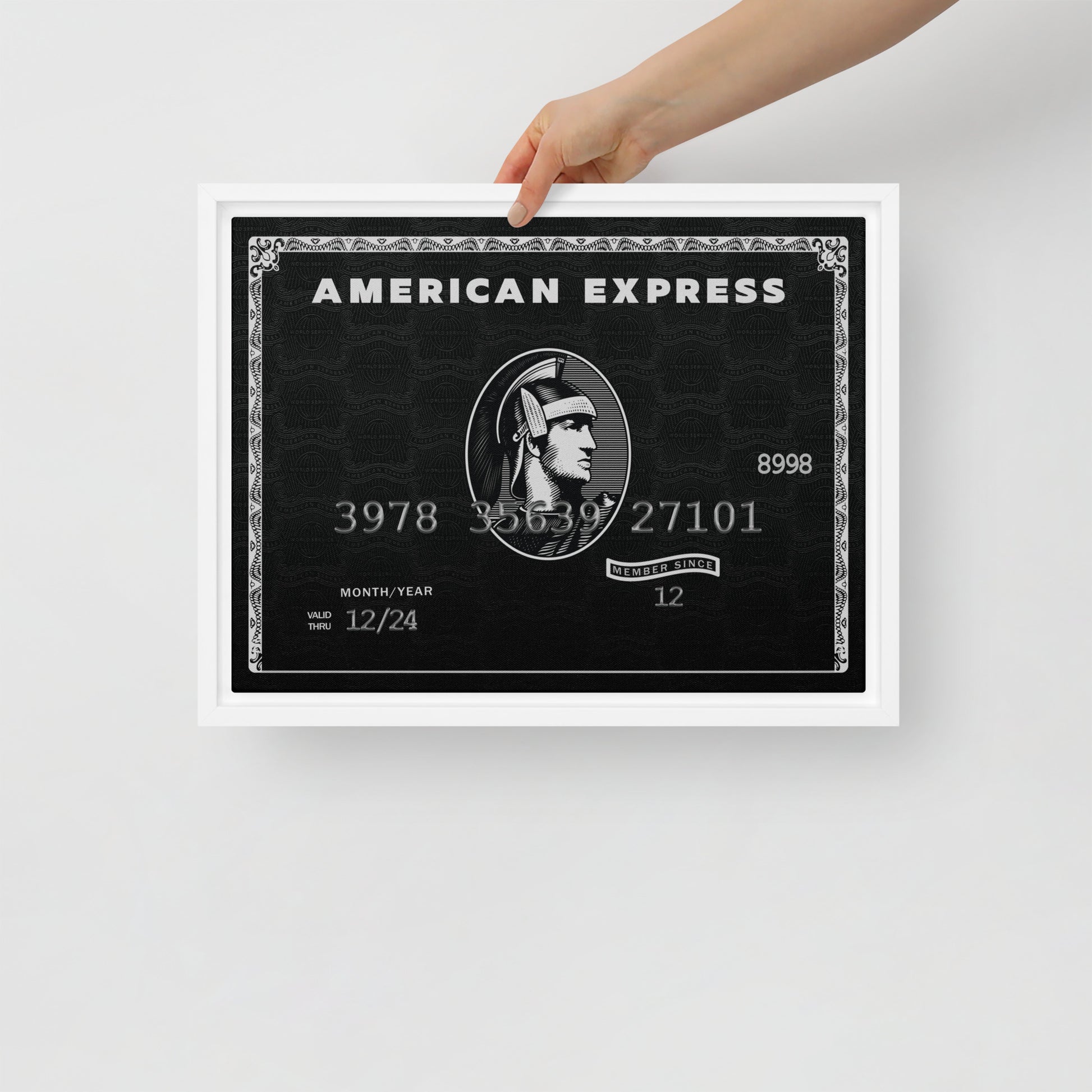 Framed Motivational Wall Canvas "Live the Amex Black Card Life" - KingKanvas