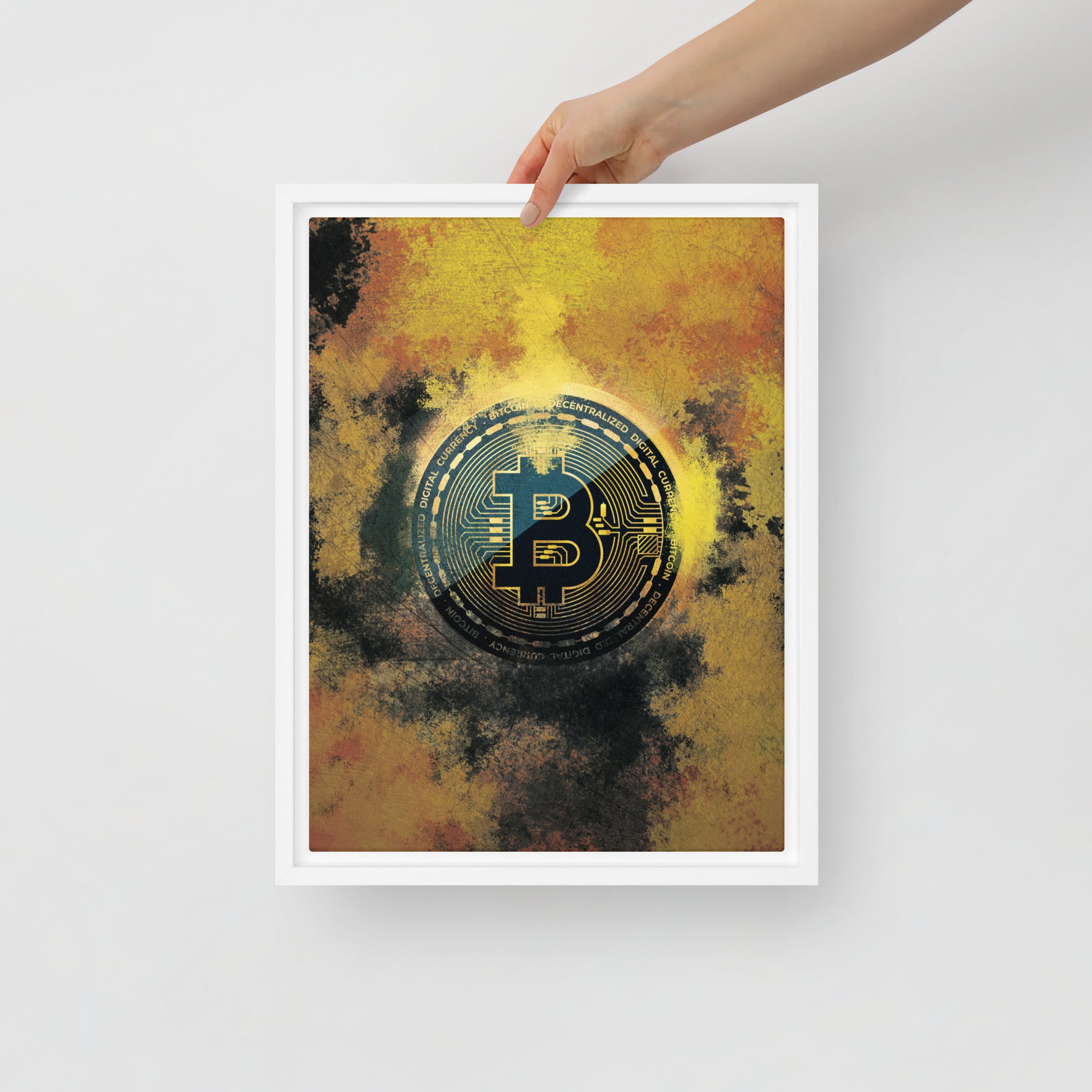 Golden Bitcoin Crypto Wall Art Canvas - KingKanvas