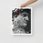 Classical meets Contemporary: Greek Statue with Hustle and It Was All A Dream Graffiti - Framed Wall Art Canvas - KingKanvas