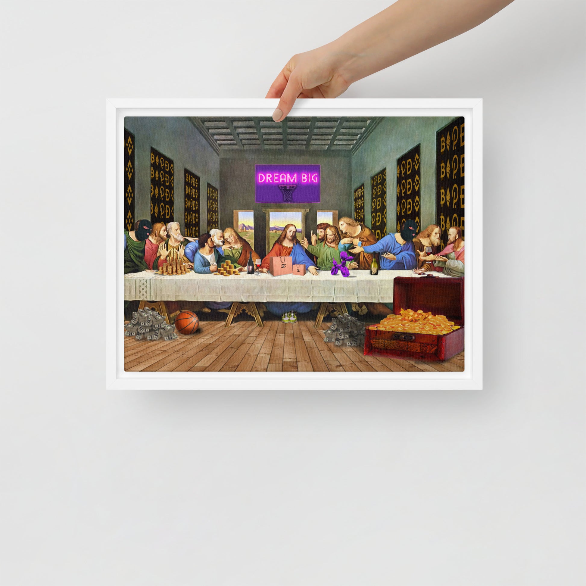 The Ultimate Gathering: Urban Last Supper Framed Wall Art Canvas - KingKanvas