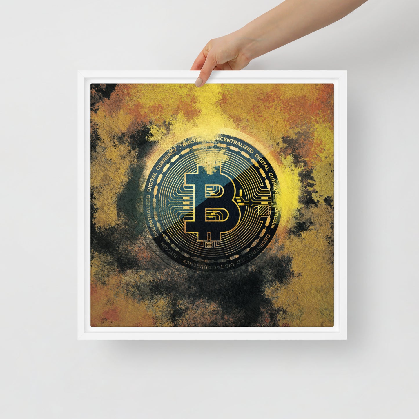 Golden Bitcoin Crypto Wall Art Canvas - KingKanvas