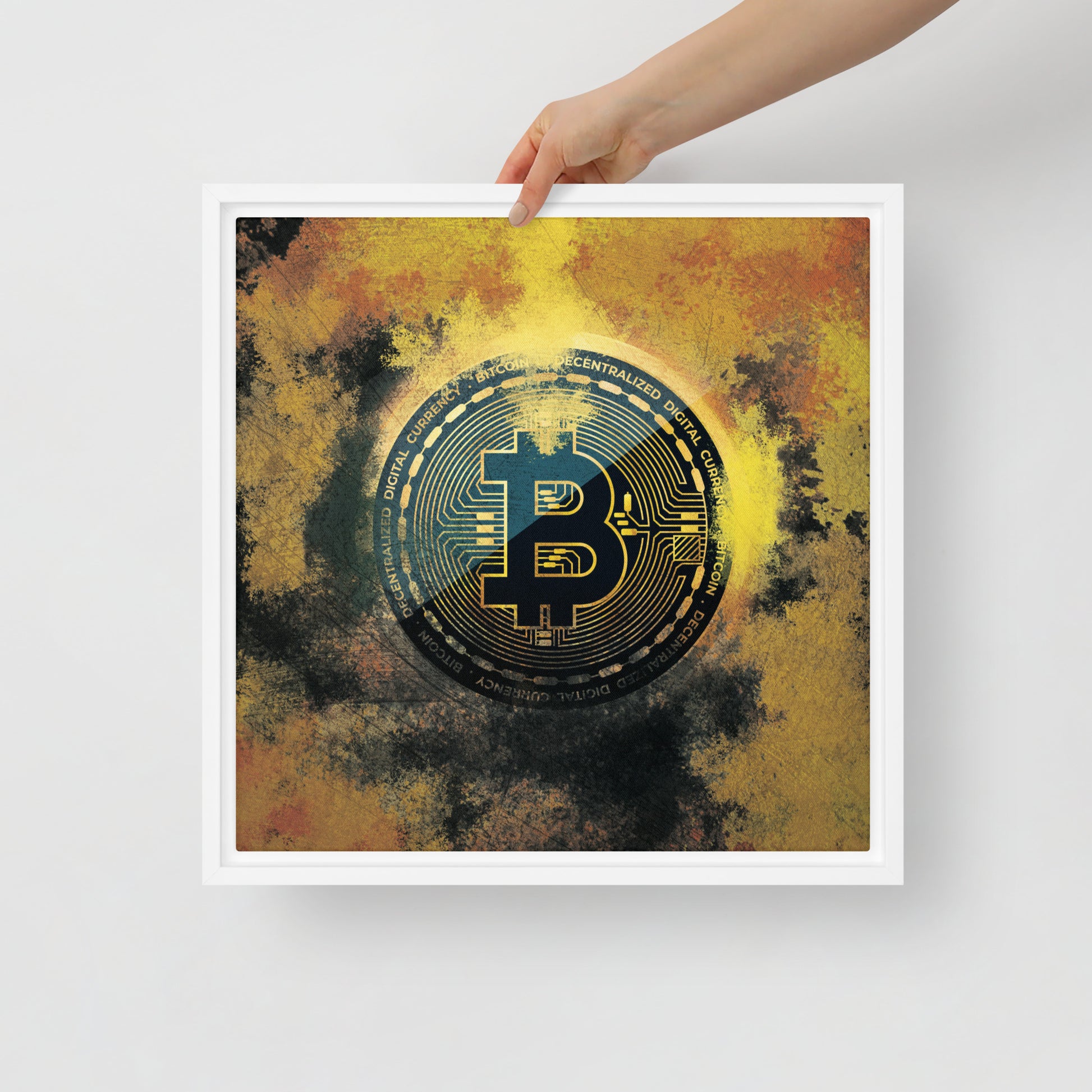 Golden Bitcoin Crypto Wall Art Canvas - KingKanvas