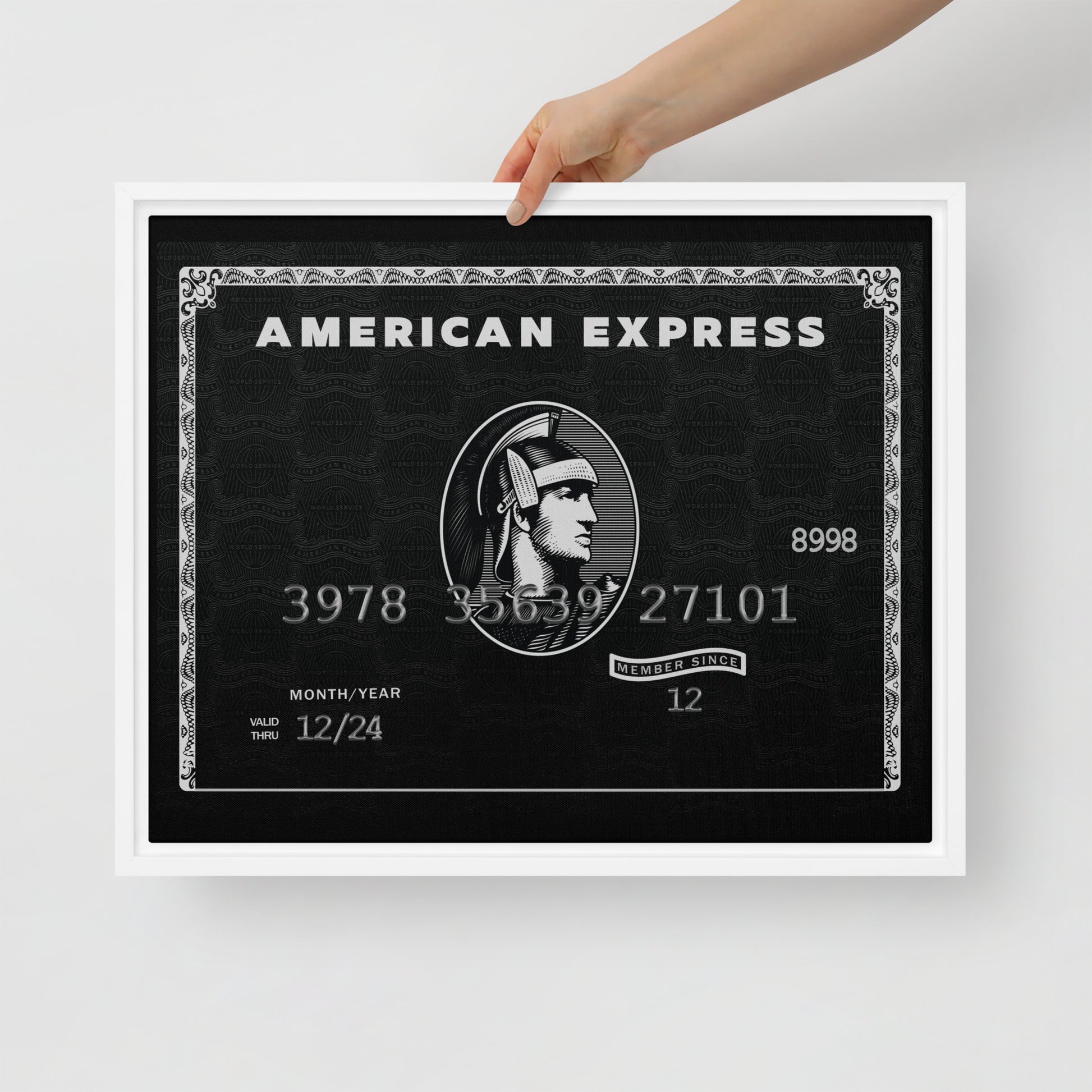 Framed Motivational Wall Canvas "Live the Amex Black Card Life" - KingKanvas