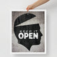 Framed Wall Canvas Decor With Inspiring Quote - "Keep It Open" - KingKanvas