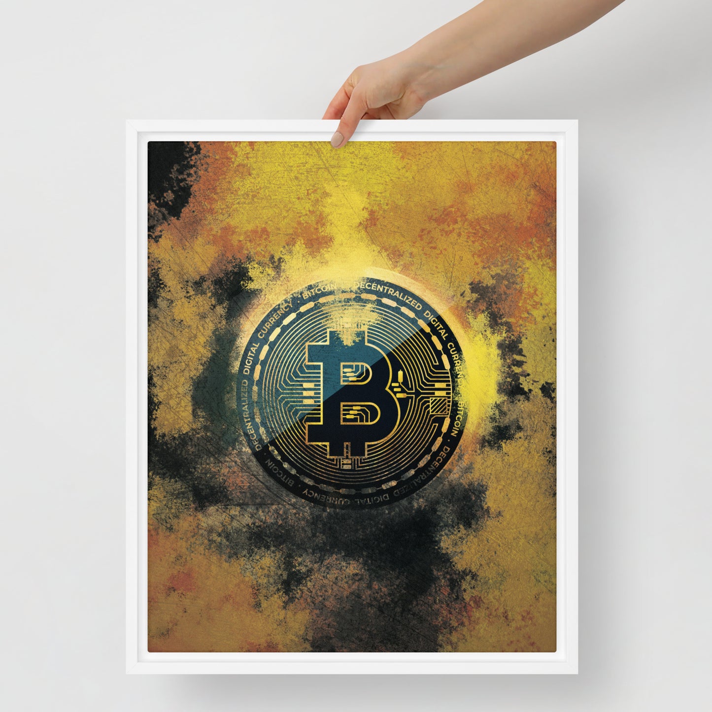 Golden Bitcoin Crypto Wall Art Canvas - KingKanvas