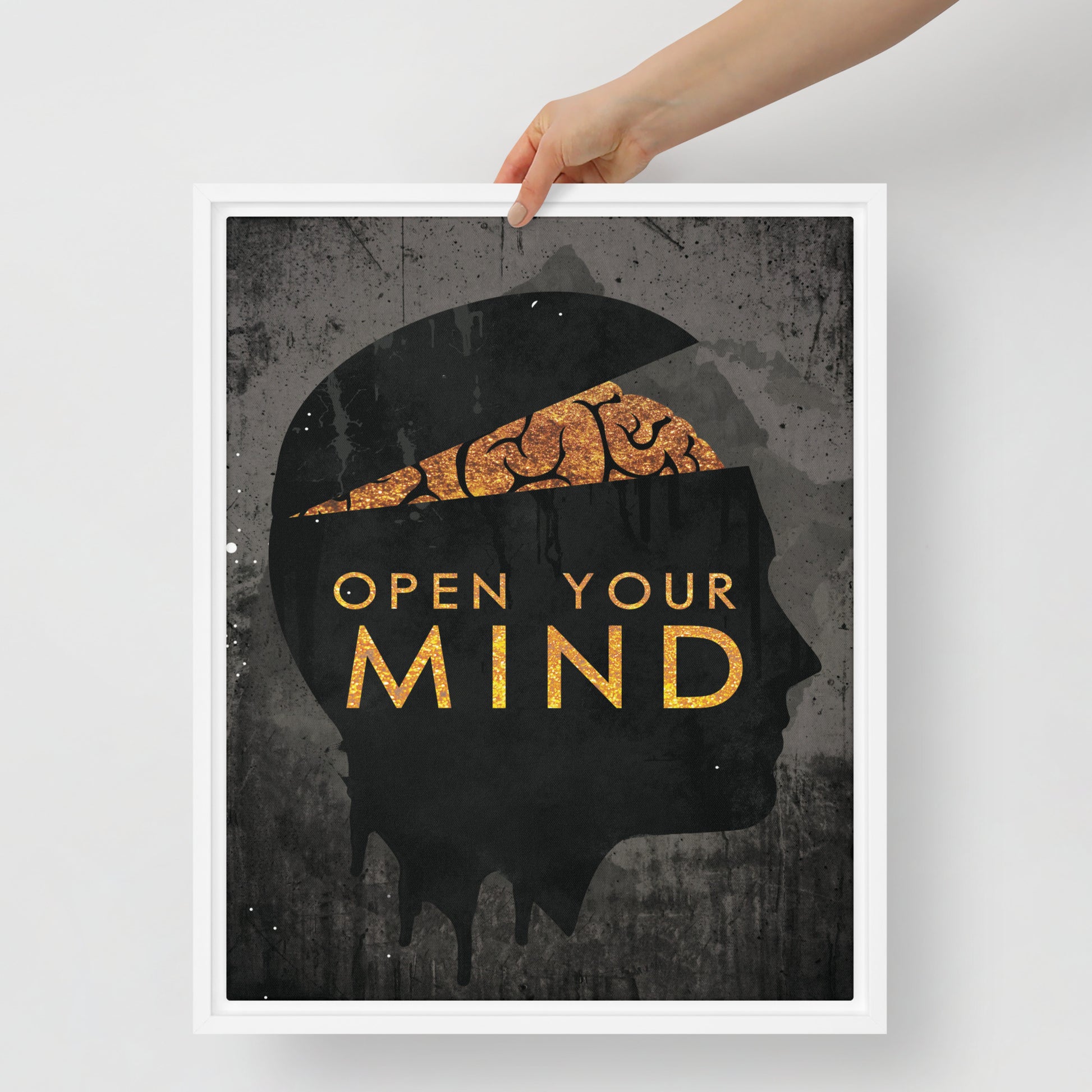 Open Your Mind" Framed Canvas Wall Art for a Brighter Home Decor - KingKanvas