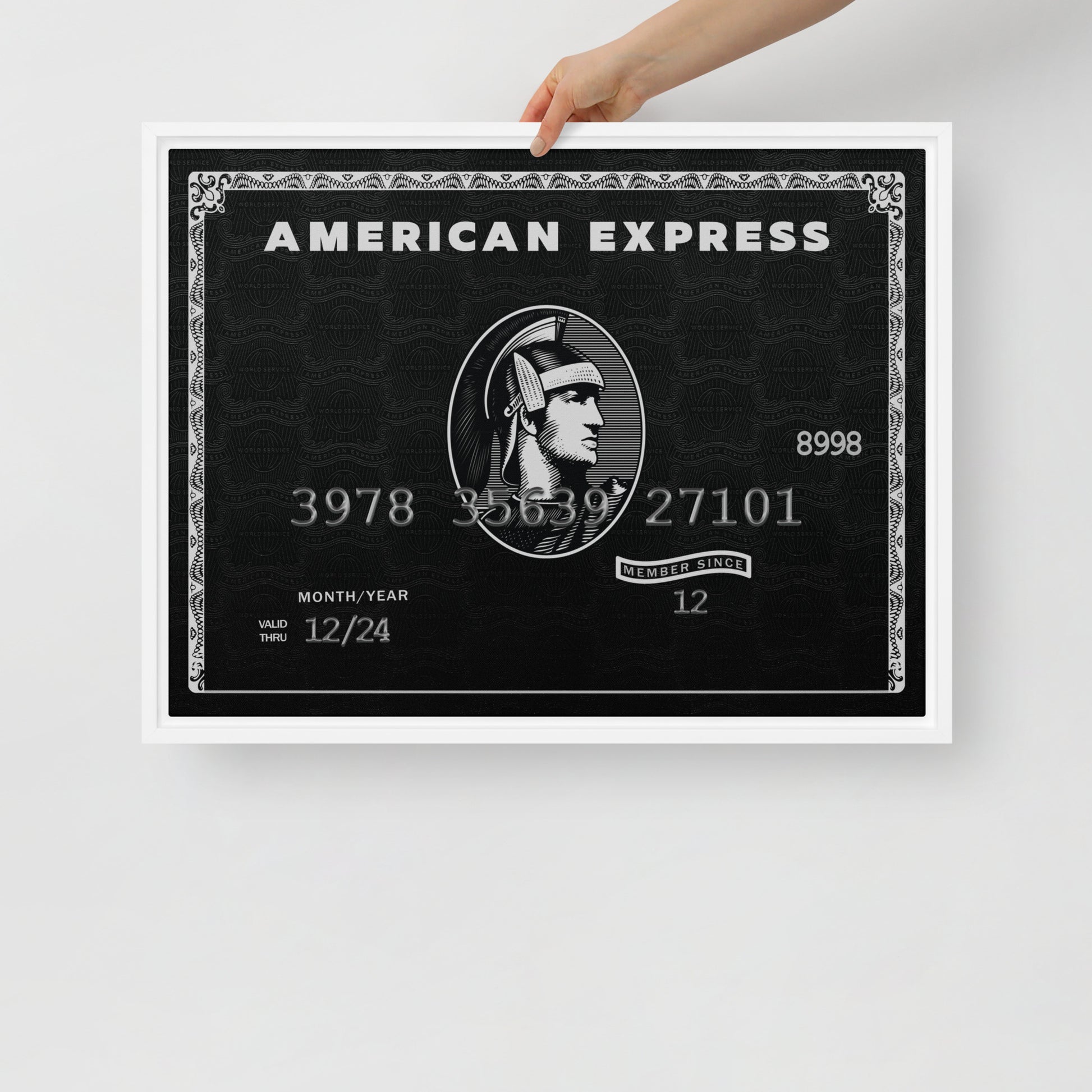 Framed Motivational Wall Canvas "Live the Amex Black Card Life" - KingKanvas