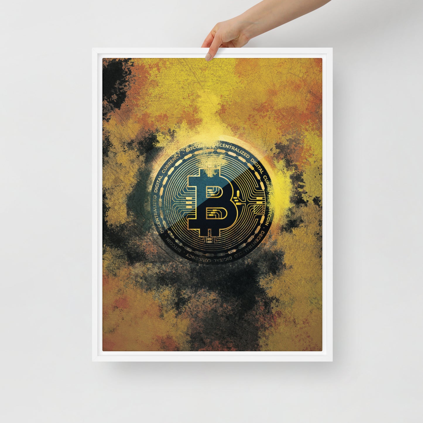 Golden Bitcoin Crypto Wall Art Canvas - KingKanvas