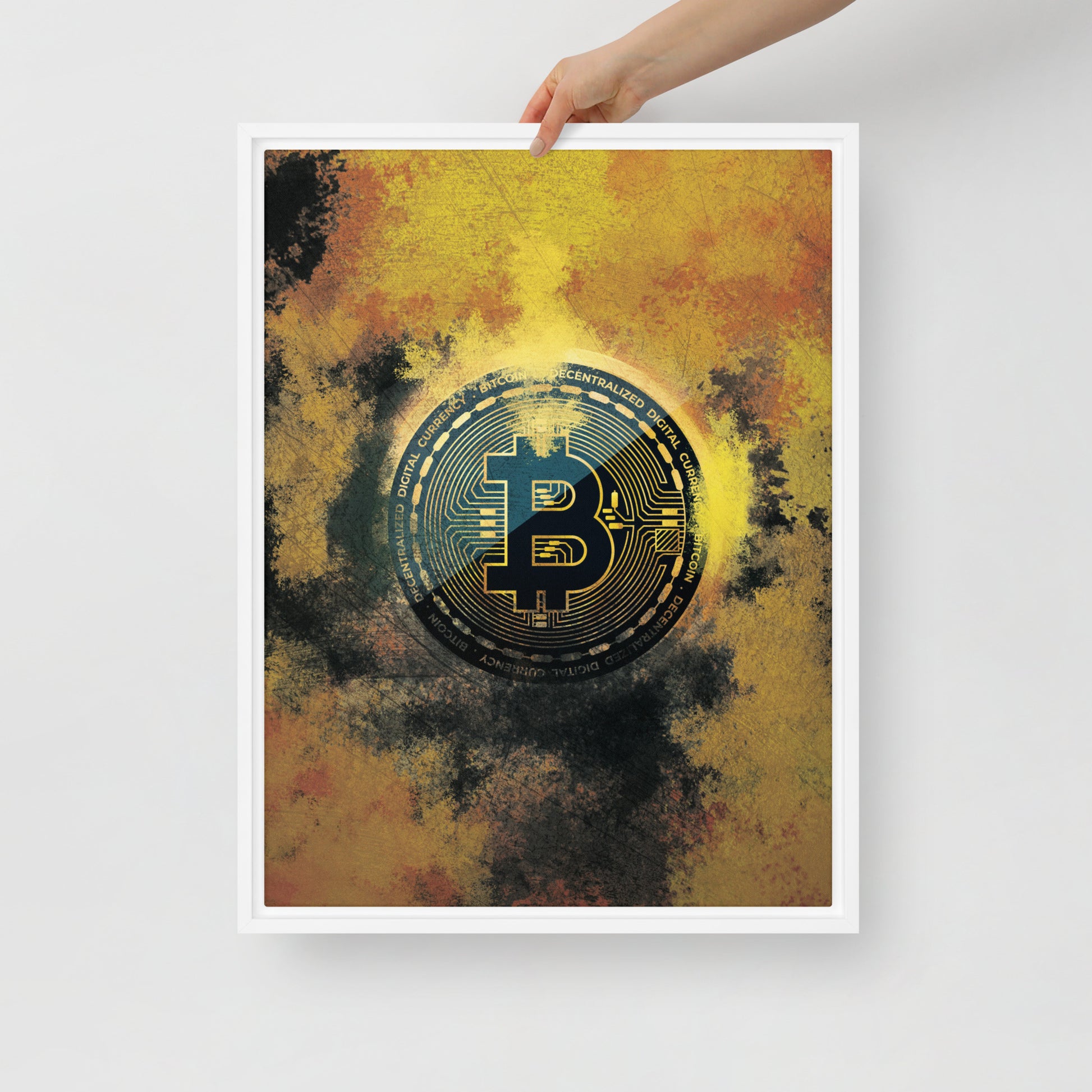 Golden Bitcoin Crypto Wall Art Canvas - KingKanvas