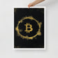 Framed Black & Gold Bitcoin Wall Art Canvas - KingKanvas