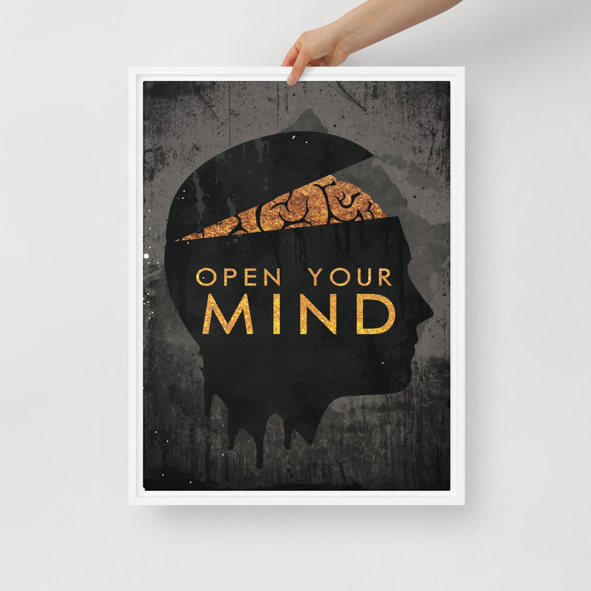 Open Your Mind" Framed Canvas Wall Art for a Brighter Home Decor - KingKanvas