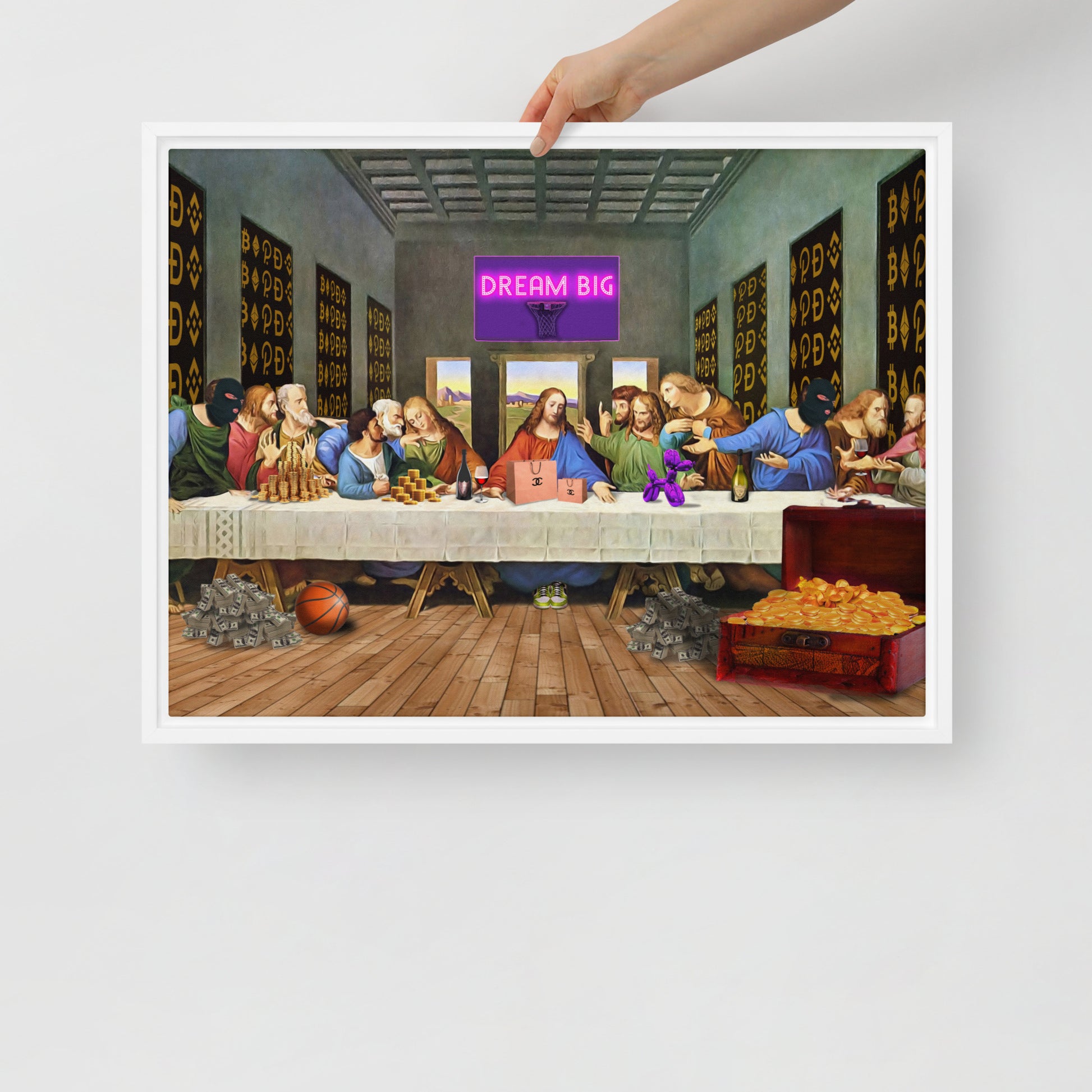 The Ultimate Gathering: Urban Last Supper Framed Wall Art Canvas - KingKanvas