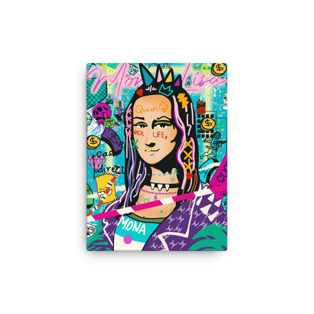 Mona Lisa With a Splash of Colour - Wall Art Canvas - KingKanvas