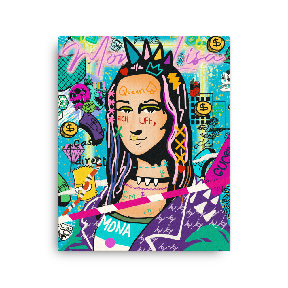 Mona Lisa With a Splash of Colour - Wall Art Canvas - KingKanvas