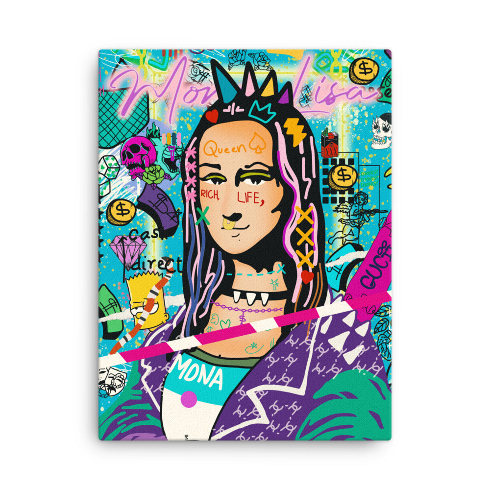 Mona Lisa With a Splash of Colour - Wall Art Canvas - KingKanvas